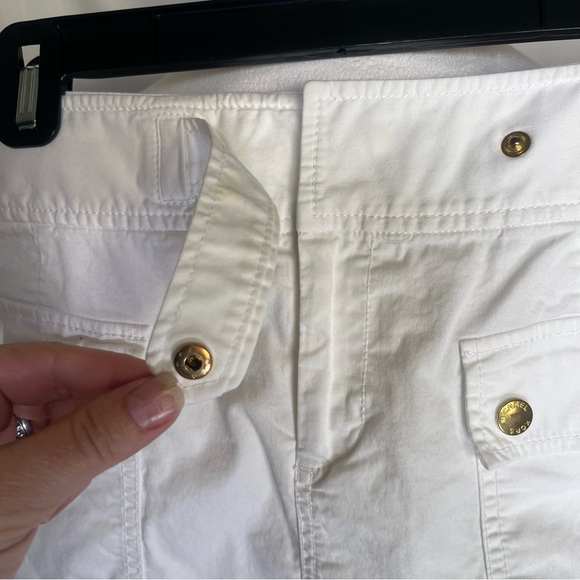 MICHAEL Michael Kors Chino Mini Skirt White with Gold Buttons Size 12 - Picture 4 of 8
